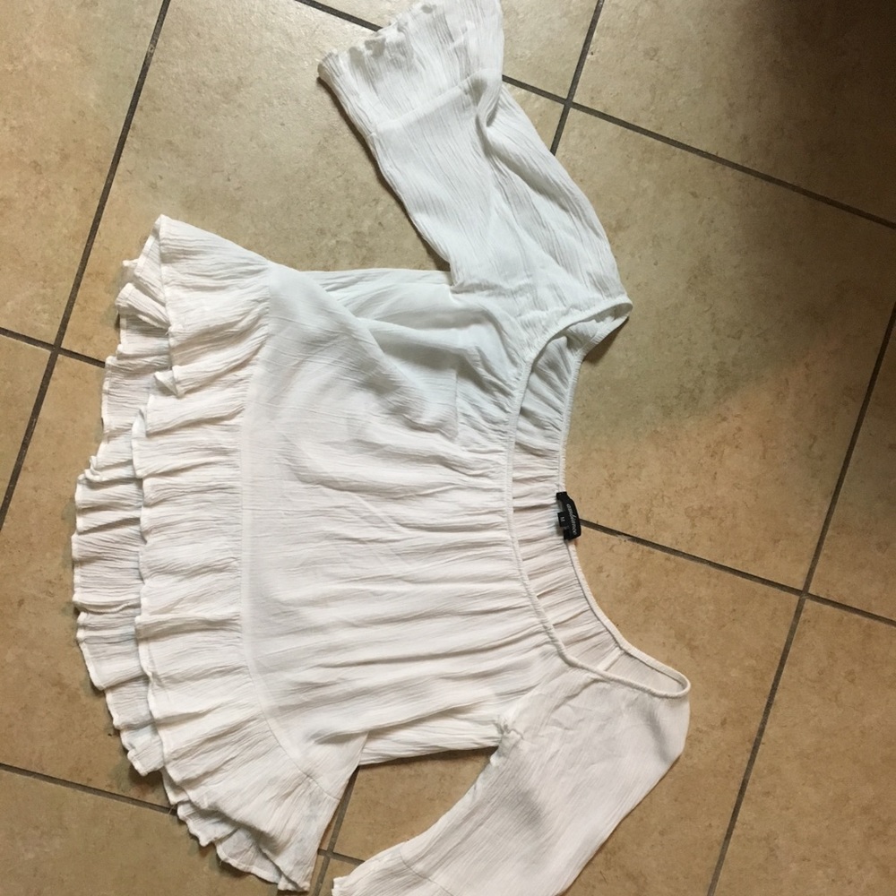 Off the shoulder white top